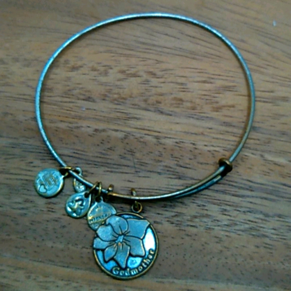 Alex and Ani Godmother charm silver bracelet